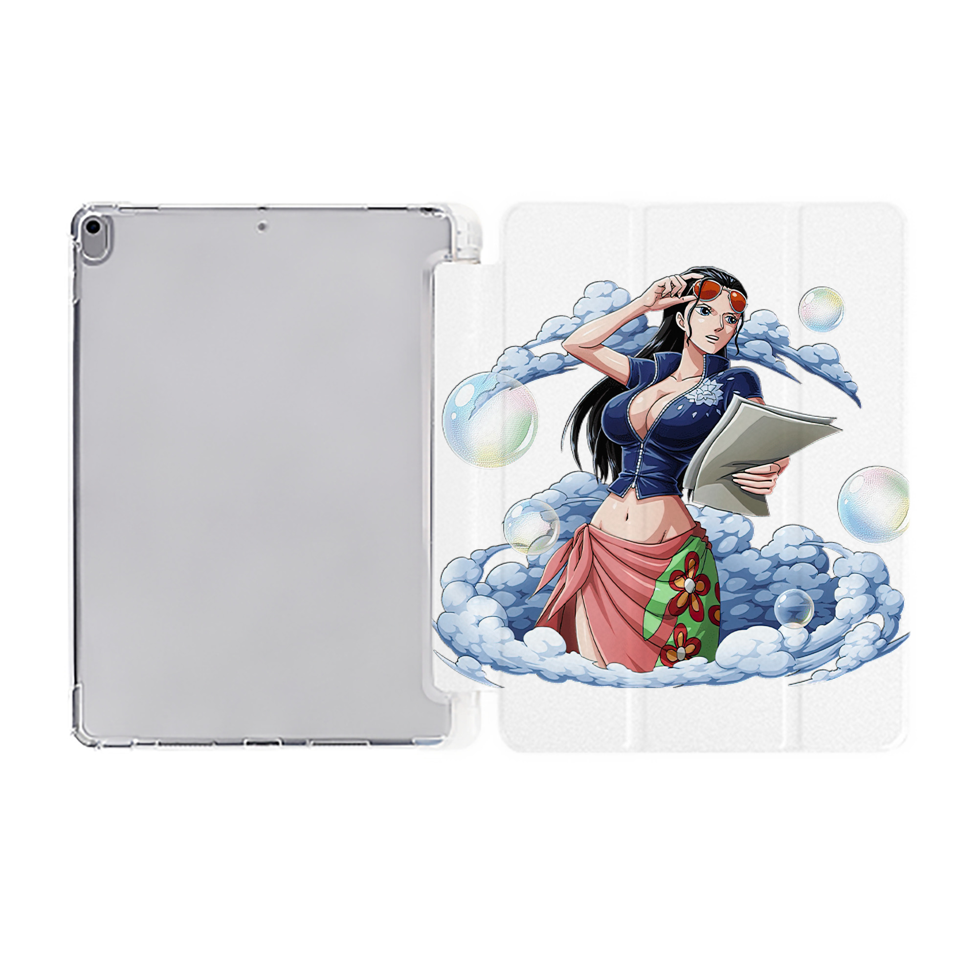 （画像用） ワンピース ニコ・ロビン ONE PIECE Nico Robin IPad ケース ペン収納付き 三つ折りスタンド PUレザー×シリコン 対応機種9.5/10.5/10.9インチ